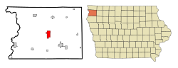 Sioux County Iowa Incorporated and Unincorporated areas Sioux Center Highlighted